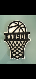 Custom name wood basketball sign
