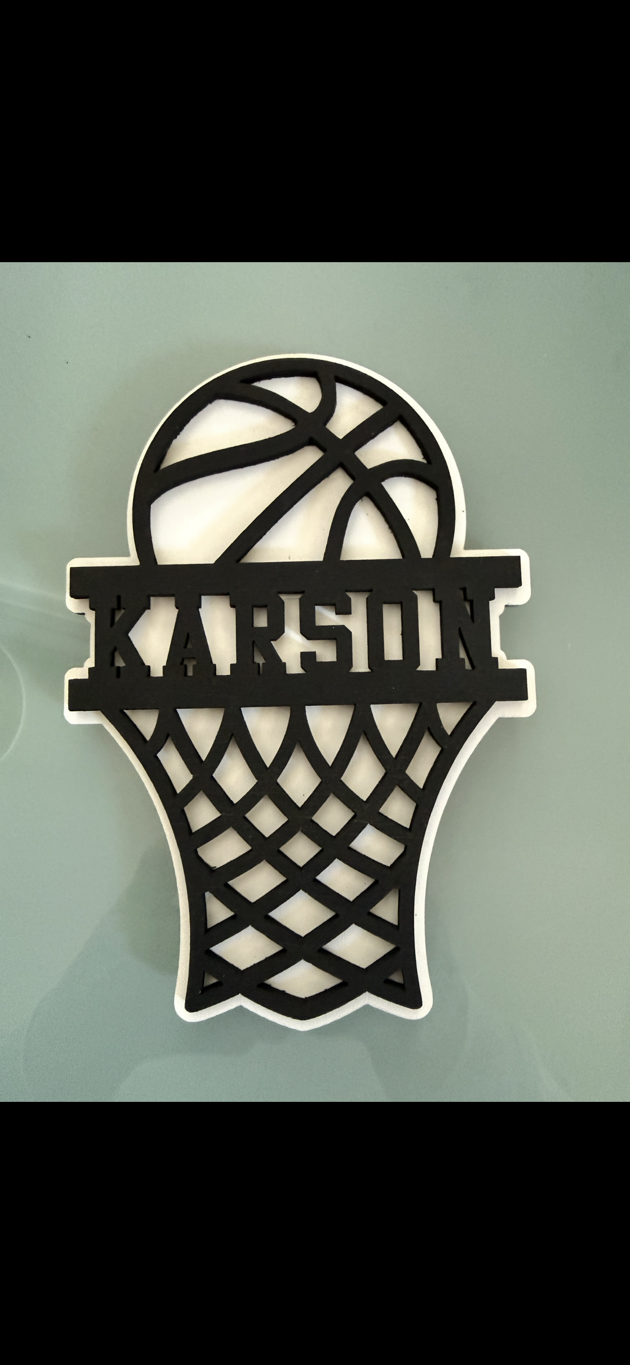 Custom name wood basketball sign